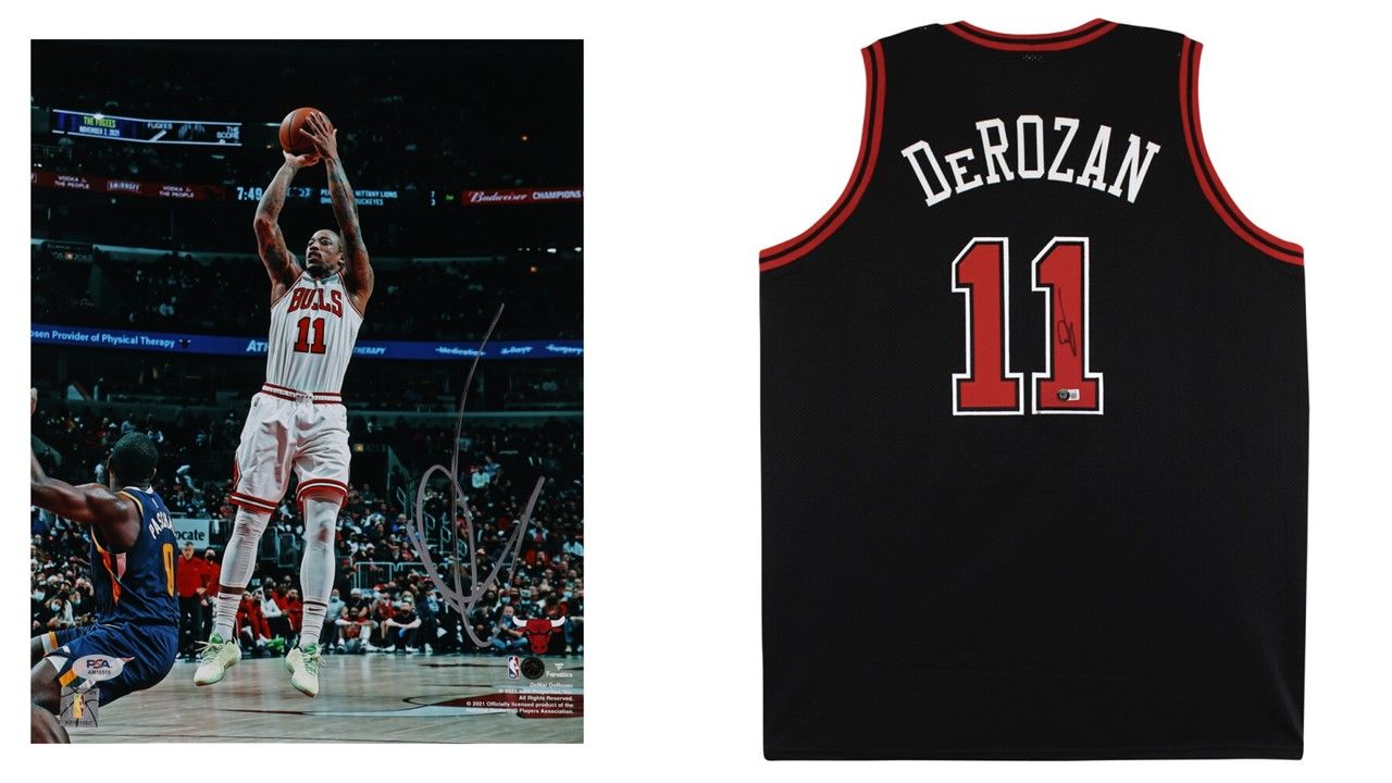 DeMar DeRozan Signed Chicago Bulls Jersey (Beckett) & DeMar DeRozan Signed Chicago Bulls Photo (PSA)