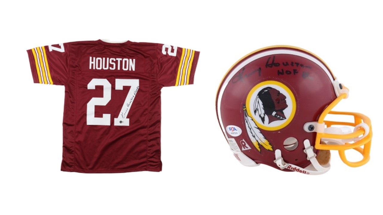 Ken Houston Signed Washington Redskins Jersey Inscribed "HOF 86" (Beckett) and Ken Houston Signed Washington Redskins Mini Helmet Inscribed "HOF 86" (PSA)