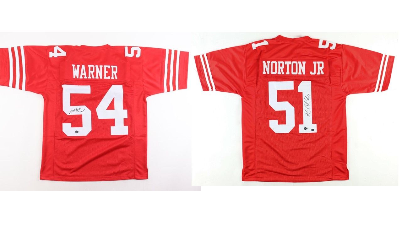 Ken Norton Jr. Signed San Francisco 49ers Jersey (Beckett & Norton Jr.) & Fred Warner Signed San Francisco 49ers Jersey (Beckett)