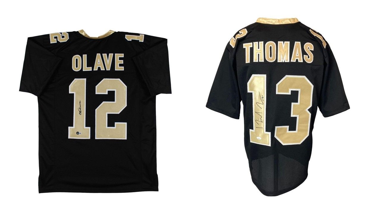 Chris Olave Signed New Orleans Saints Jersey (Beckett) & Michael Thomas New Orleans Saints Signed Jersey (JSA)