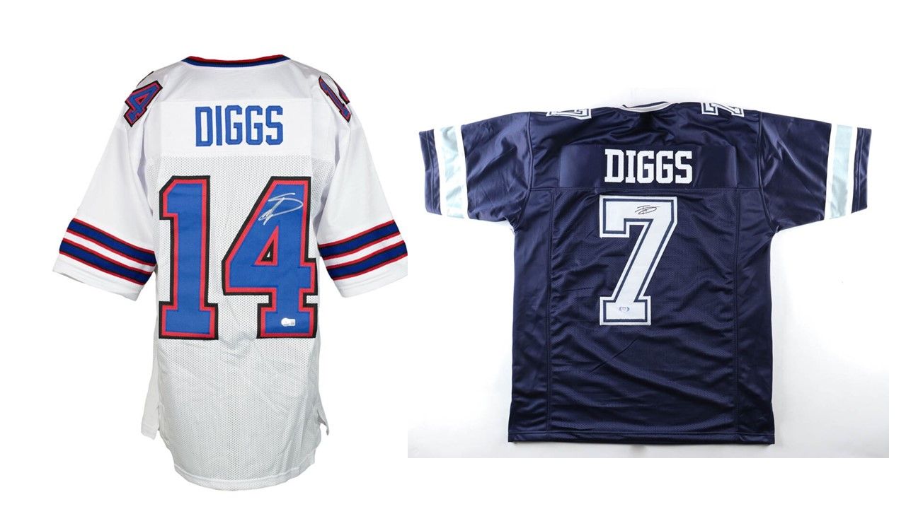 Stefon Diggs Signed Buffalo Bills Jersey (Beckett) and Trevon Diggs Signed Dallas Cowboys Jersey (PSA)