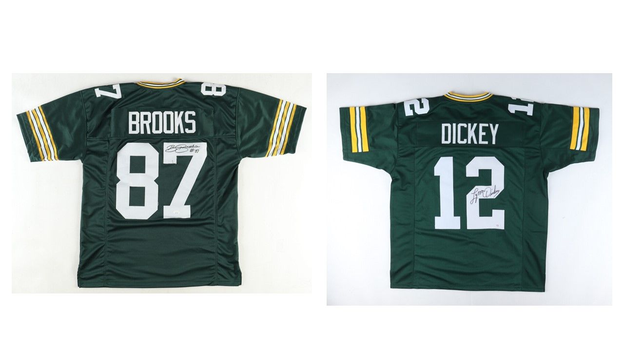 Robert Brooks Signed Jersey (JSA) and Lynn Dickey Signed Jersey (PSA)
