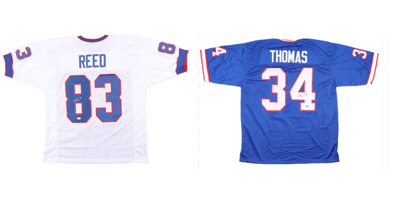 Andre Reed Signed Buffalo Bills Jersey (JSA) and Thurman Thomas Signed Buffalo Bills Jersey (Beckett)