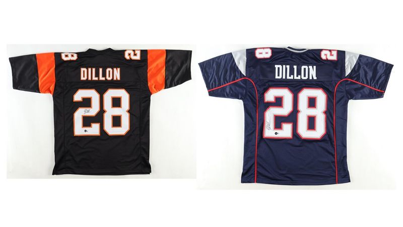 Corey Dillon Signed Cincinnati Bengals Jersey (Beckett) and Corey Dillon Signed New England Patriots Jersey (Beckett) Corey Dillon Signed Cincinnati Bengals Jersey (Beckett) and Corey Dillon Signed New England Patriots Jersey (Beckett)