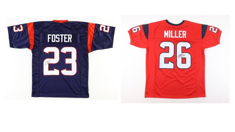 Arian Foster Signed Houston Texans Jersey (JSA) & Lamar Miller Signed Houston Texans Jersey (JSA)