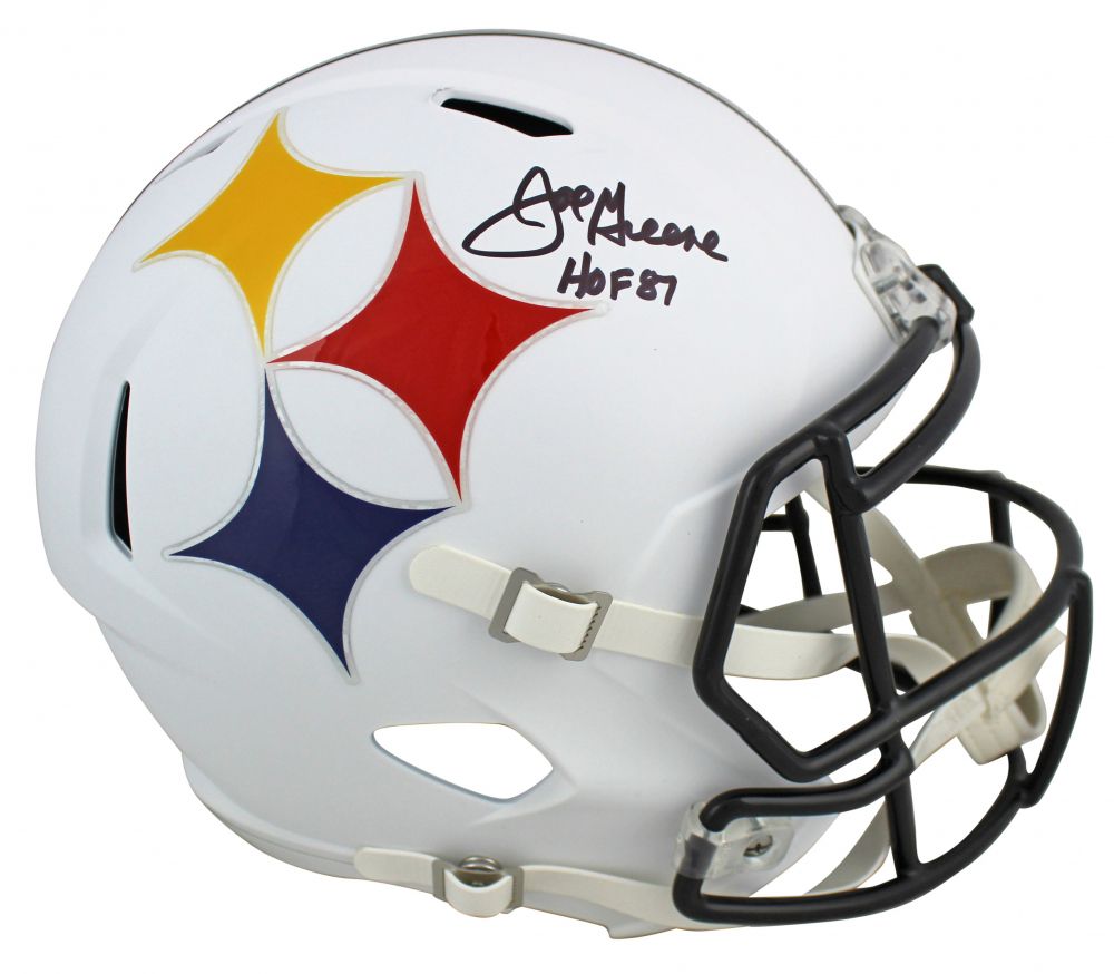 Joe Greene Signed Pittsburgh Steelers Full-Size AMP Alternate Speed Helmet Inscribed "HOF 87" (Beckett)