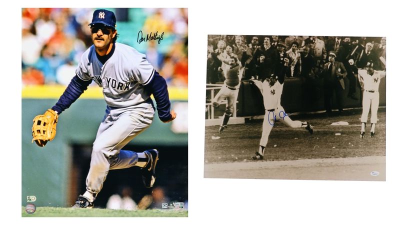 Don Mattingly Signed New York Yankees 16x20 Photo (MLB & Fanatics) & Chris Chambliss Signed New York Yankees 16x20 Photo (JSA)
