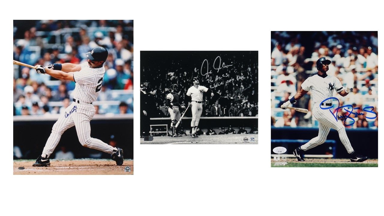 Don Mattingly Signed New York Yankees 16x20 Photo (Steiner Hologram), Darryl Strawberry Signed New York Yankees 8x10 Photo (JSA), & Chris Chambliss Signed Yankees 8x10 Photo Inscribed "76 ALCS Walk Of