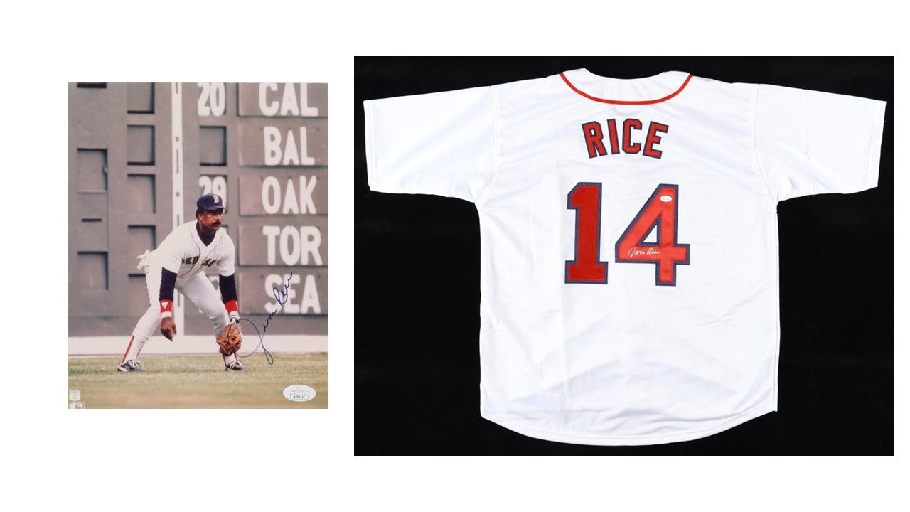 Jim Rice Signed Boston Red Sox Jersey (JSA) & Jim Rice Signed Boston Red Sox 8x10 Photo (JSA)