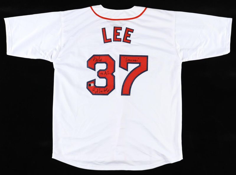 Bill "Space Man" Lee Signed Boston Red Sox Jersey Inscribed "Space Man", "73 A.S." & "Red Sox HOF 08" (Beckett)