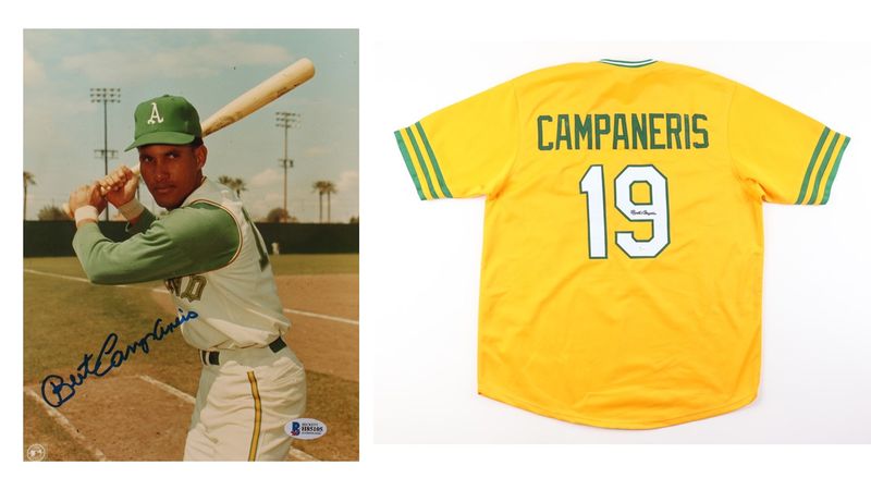 Bert Campaneris Signed Oakland Athletics Jersey (JSA) & Bert Campaneris Signed Oakland Athletics 8x10 Photo (Beckett)