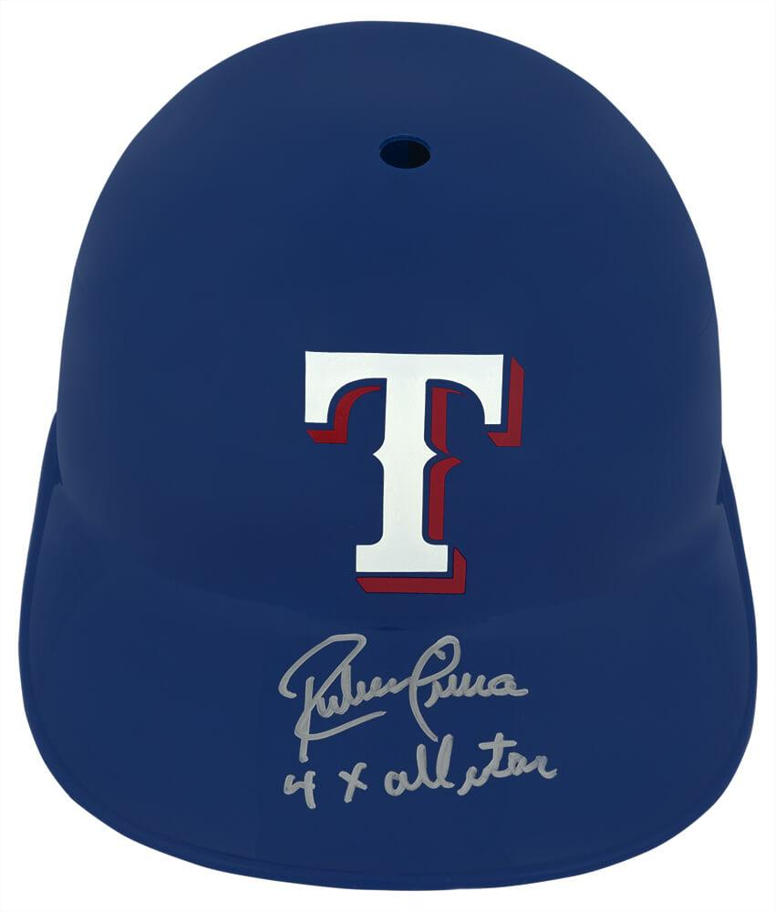 Ruben Sierra Signed Texas Rangers Jersey with Multiple Inscriptions (JSA) & Ruben Sierra Signed Texas Rangers Full-Size Batting Helmet Inscribed 