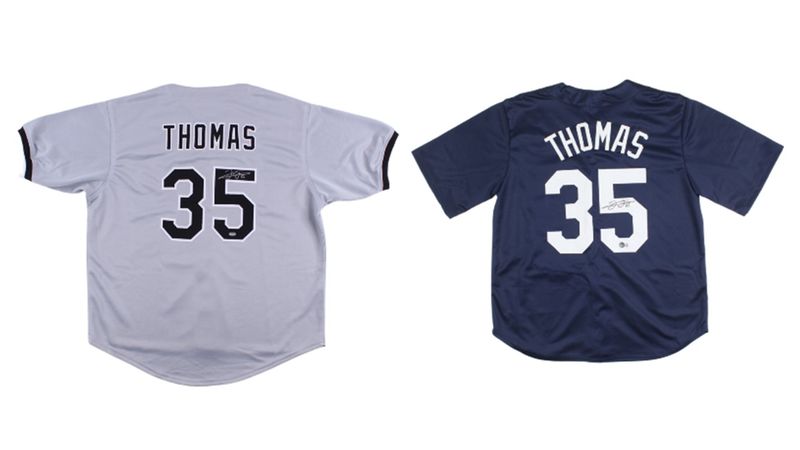 Frank Thomas Signed Auburn Tigers Jersey (Beckett) & Frank Thomas Signed Chicago White Sox Jersey (Schwartz)