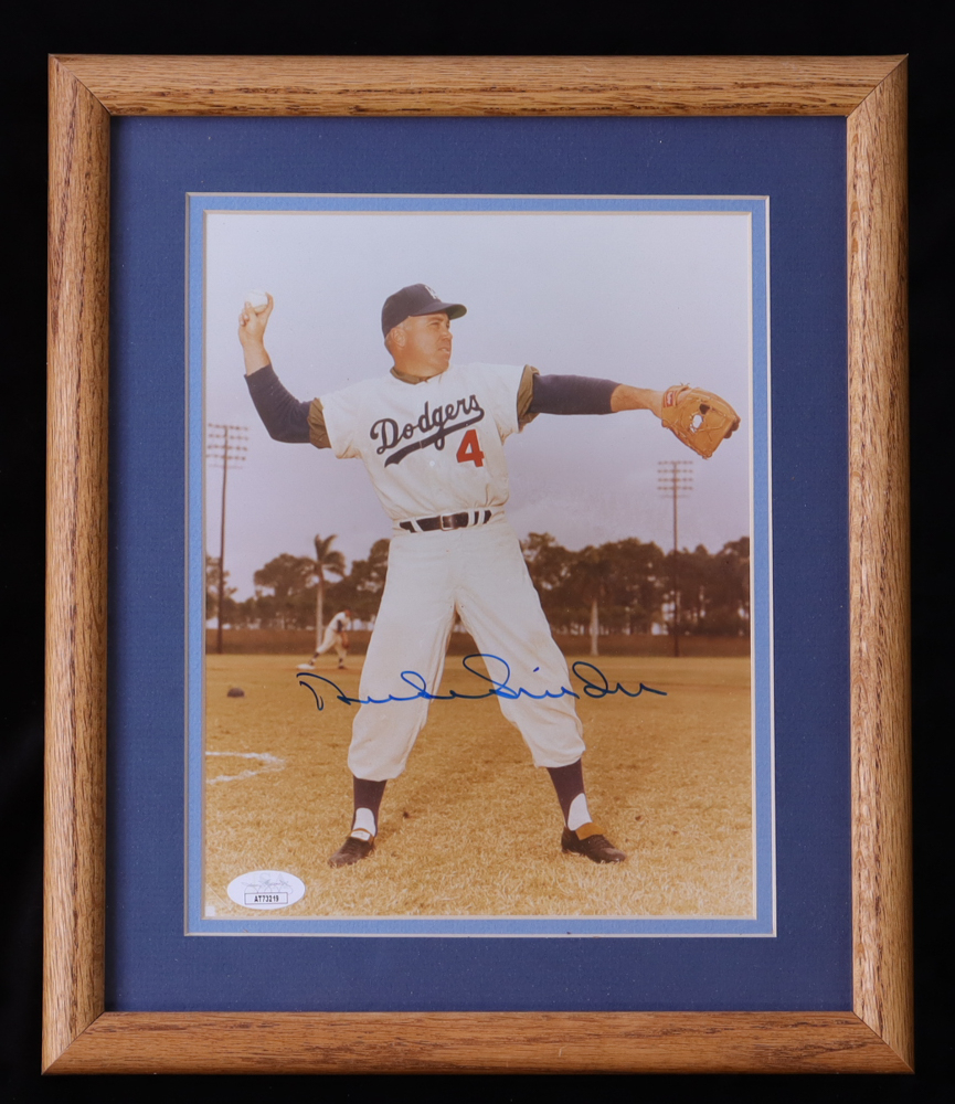 Duke Snider Signed Brooklyn Dodgers Custom 11x13 Framed Photo Display (JSA), Maury Wills Signed 8x10 Photo with Inscriptions (Beckett), & Maury Wills Signed Jersey Inscribed
