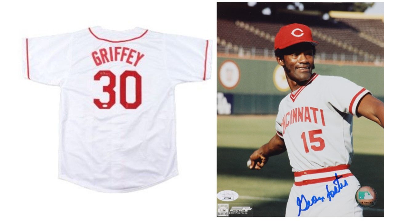 Ken Griffey Sr. Signed Cincinnati Reds Jersey (JSA) & George Foster Signed Cincinnati Reds 8x10 Photo (JSA)