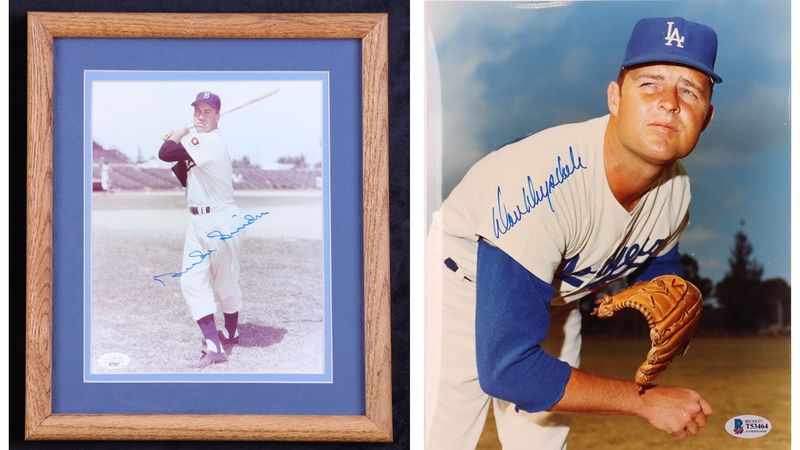 Duke Snider Signed Brooklyn Dodgers Custom 11x13 Framed Photo Display (JSA) & Don Drysdale Signed Los Angeles Dodgers 8x10 Photo (Beckett)