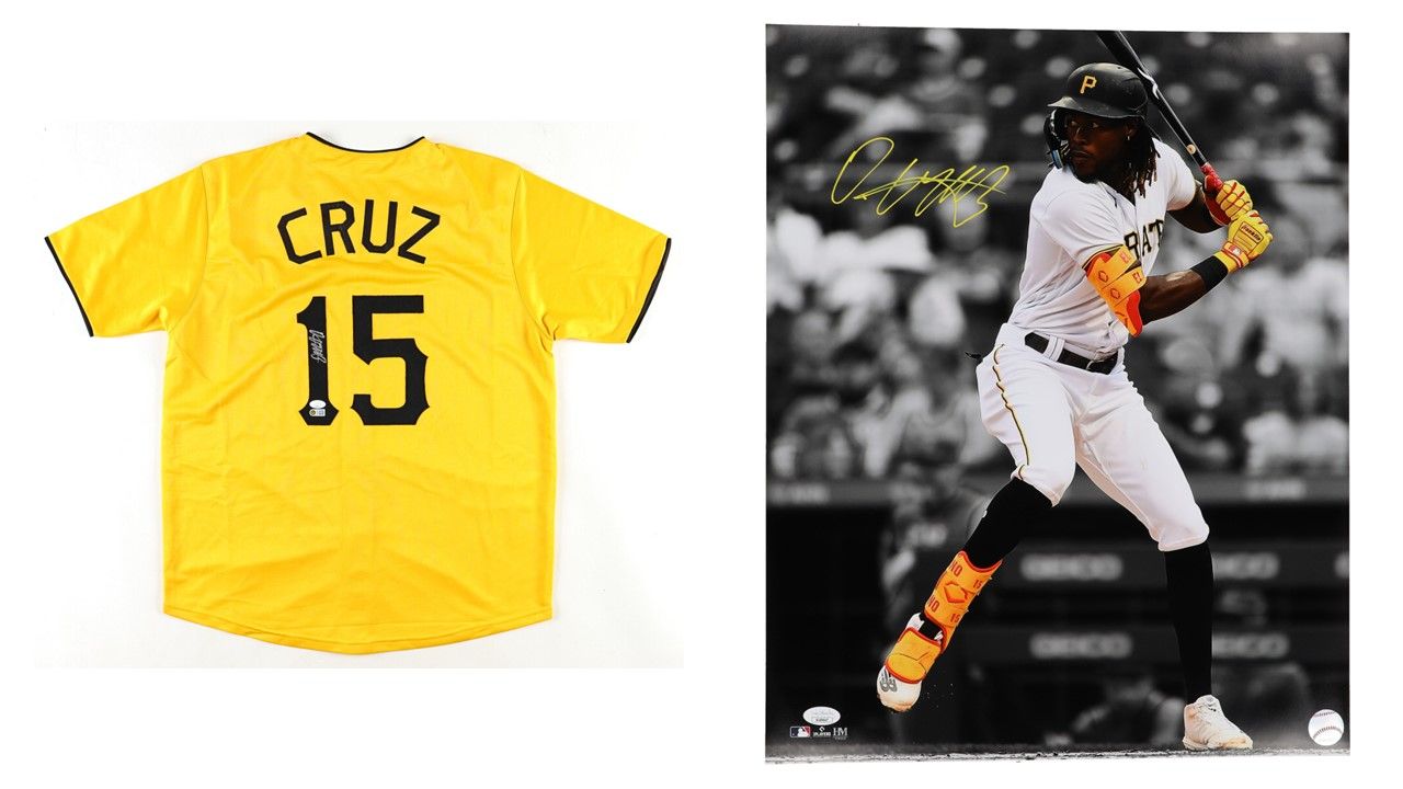 Oneil Cruz Signed Pittsburgh Pirates Jersey (JSA & Cruz) & Oneil Cruz Signed Pittsburgh Pirates 16x20 Photo (JSA)