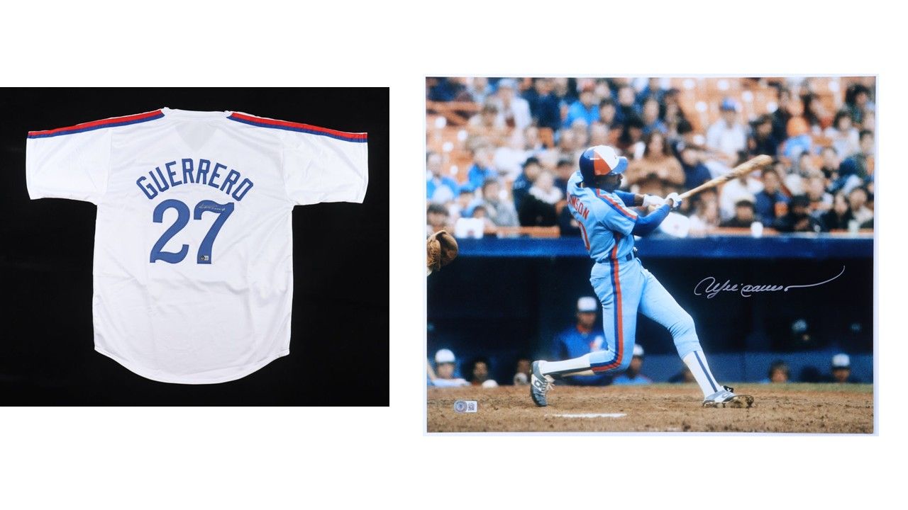 Vladimir Guerrero Sr. Signed Montreal Expos Jersey (Beckett) & Andre Dawson Signed Montreal Expos 16x20 Photo (Beckett)