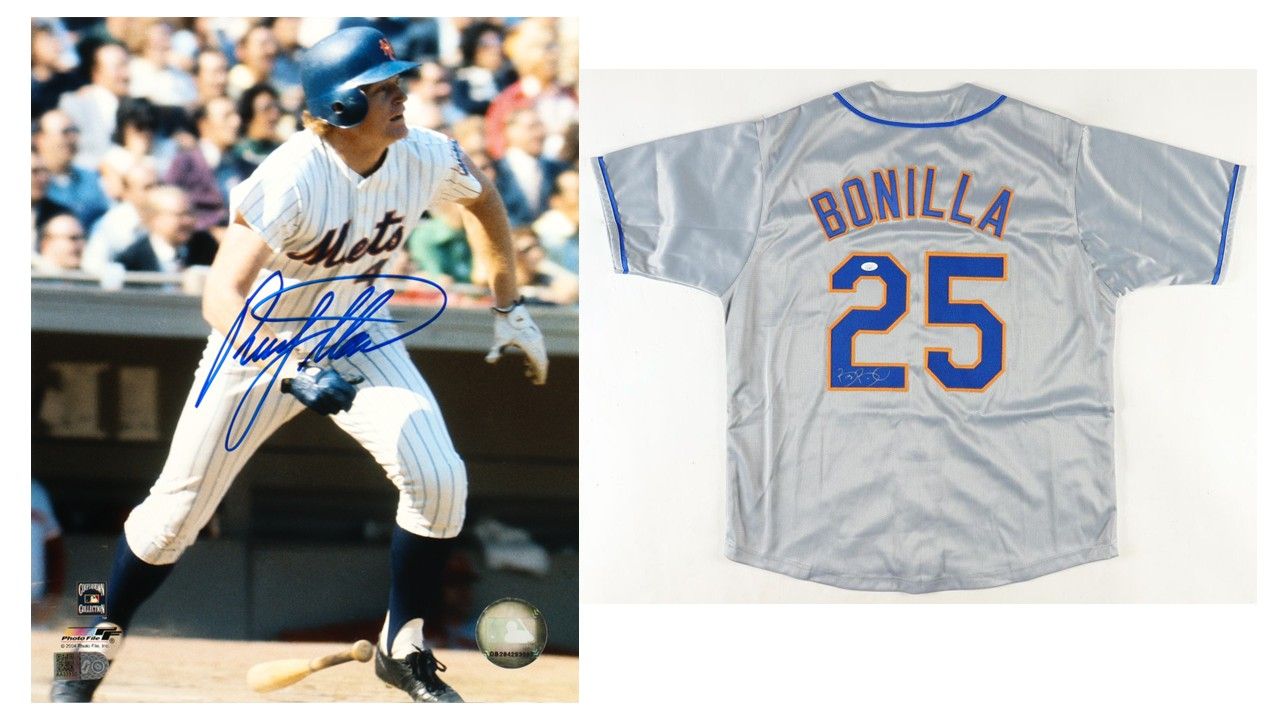 Bobby Bonilla Signed New York Mets Jersey (JSA) & Rusty Staub Signed New York Mets 8x10 Photo (AIV)
