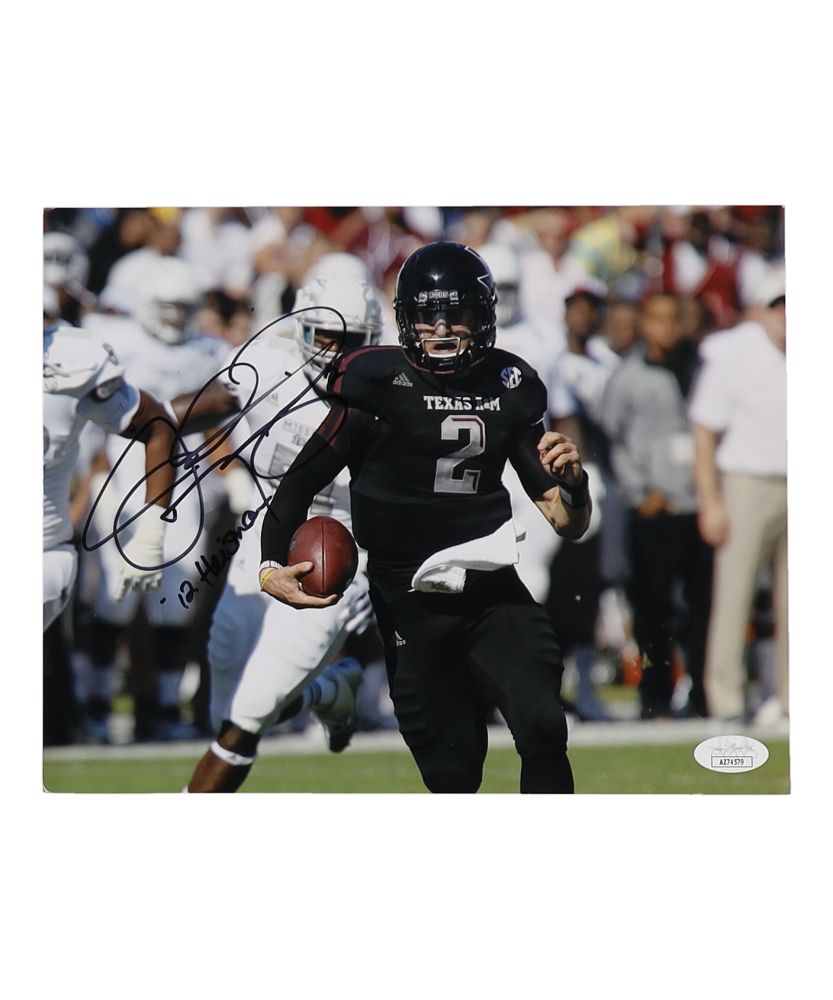 Johnny Manziel Signed Texas A&M Aggies 8x10 Photo Inscribed "'12 Heisman" (JSA)