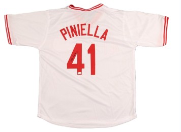 Lou Piniella Signed Cincinnati Reds Jersey (JSA) & Lou Piniella Signed Cincinnati Reds 16x20 Photo (JSA)