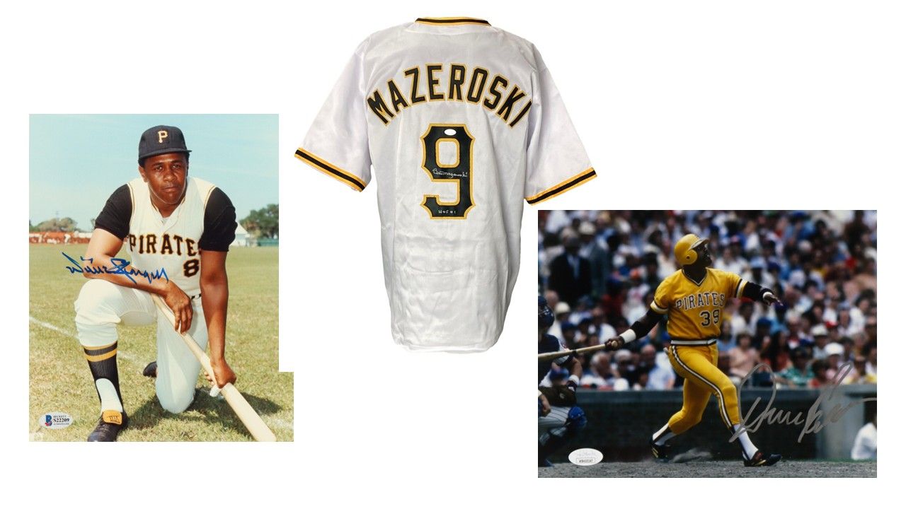 Willie Stargell Signed Pittsburgh Pirates 8x10 Photo (Beckett), Bill Mazeroski Signed Pittsburgh Pirates Jersey Inscribed "HOF 01" (JSA), & Dave Parker Signed Pirates 8x10 Photo (JSA)