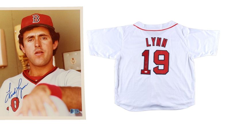 Fred Lynn Signed Boston Red Sox Jersey (JSA) & Fred Lynn Signed Boston Red Sox 8x10 Photo (AIV)