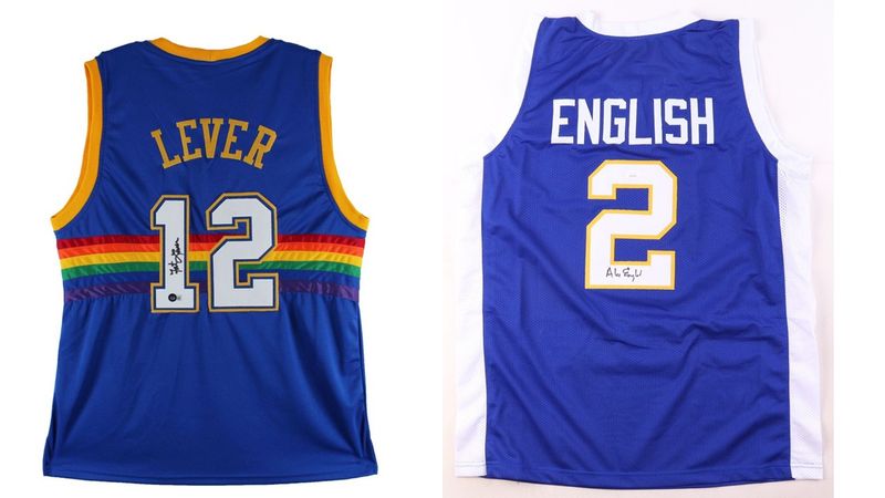 Alex English Signed Denver Nuggets Jersey (JSA) & Lafayette "Fat" Lever Signed Denver Nuggets Jersey (Beckett)