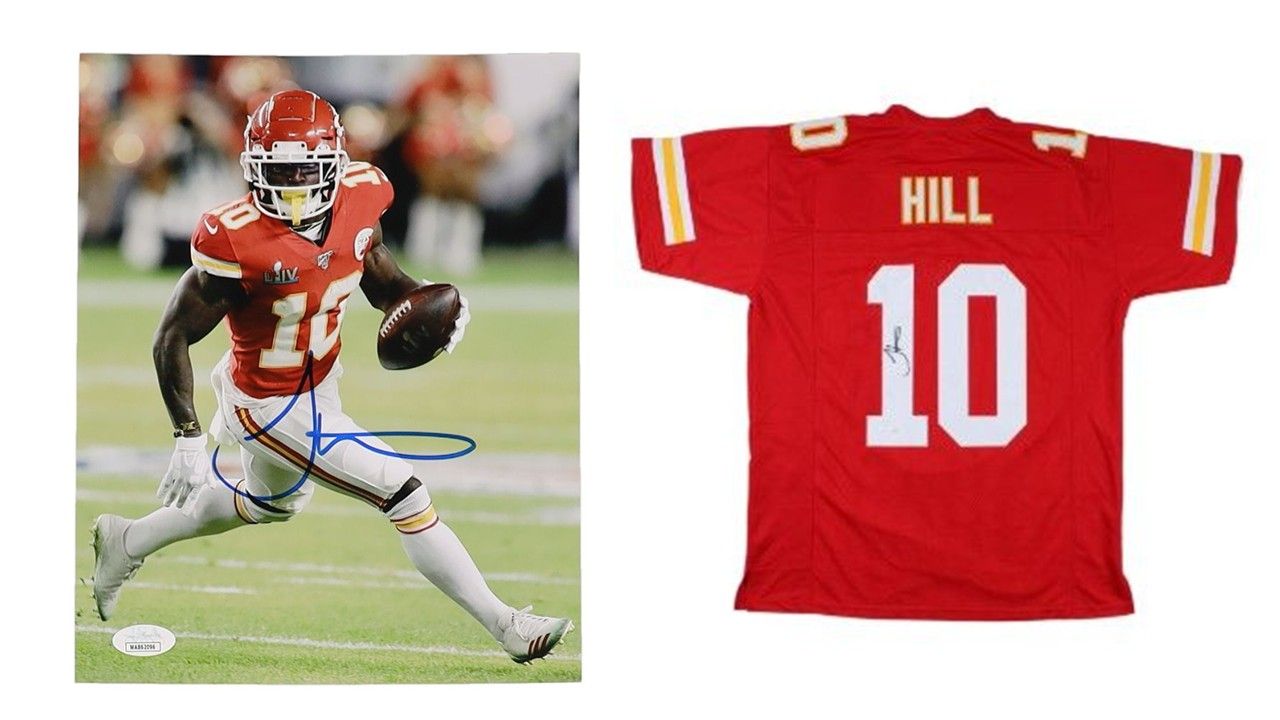 Tyreek Hill Signed Chiefs 8x10 Photo (JSA) & Tyreek Hill Signed Kansas City Chiefs Jersey (JSA)