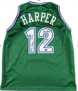 Derek Harper Signed Dallas Mavericks Jersey Inscribed 