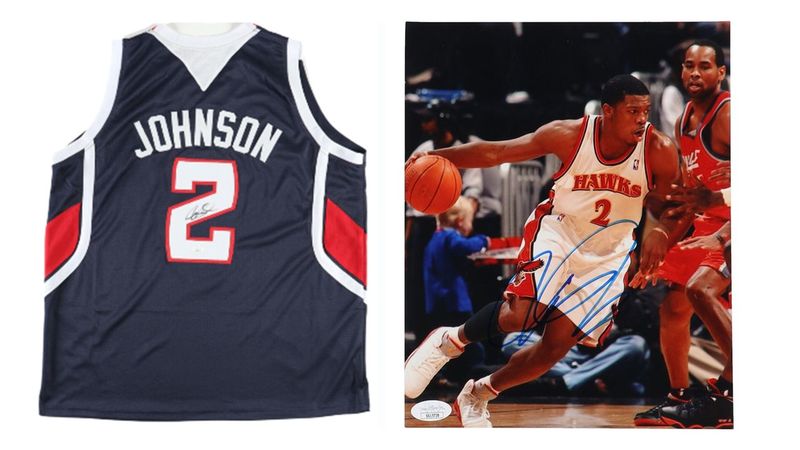 Joe Johnson Signed Atlanta Hawks Jersey (JSA) & Joe Johnson Signed Atlanta Hawks 8x10 Photo (JSA)
