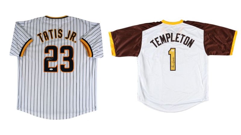 Garry Templeton Signed San Diego Padres Jersey (JSA) & Fernando Tatis Jr. Signed San Diego Padres Jersey (JSA)