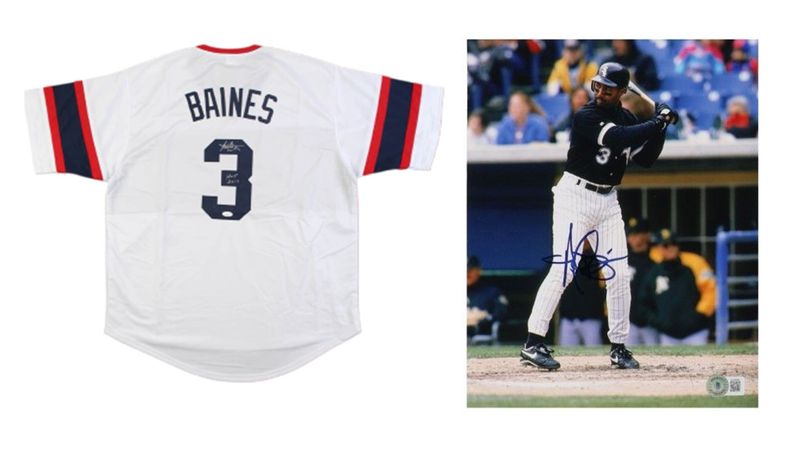 Harold Baines Signed Chicago White Sox Jersey Inscribed "HOF 2019" (JSA) & Harold Baines Signed Chicago White Sox 8x10 Photo (Beckett)