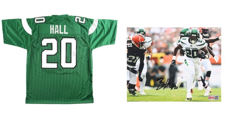 Breece Hall Signed New York Jets Jersey (JSA & PIA) & Breece Hall Signed New York Jets 8x10 Photo (PIA)