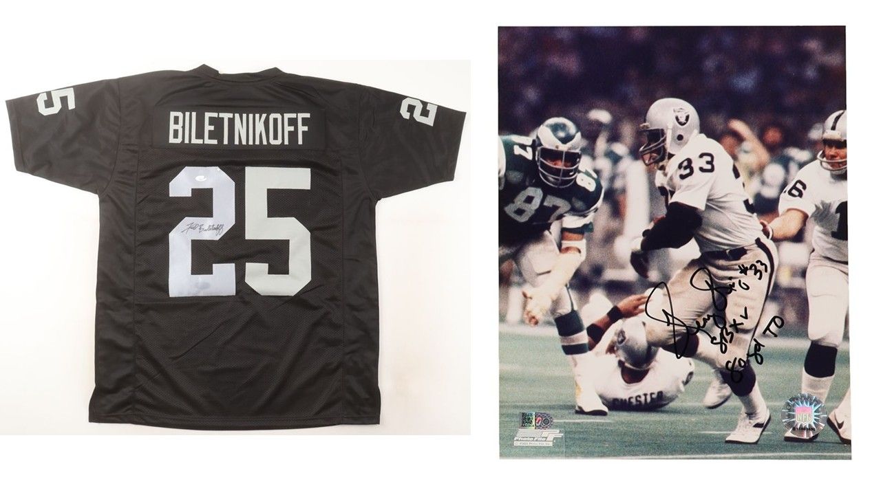 Fred Biletnikoff Signed Oakland Raiders Jersey (JSA) & Kenny King Signed Oakland Raiders 8x10 Photo Inscribed "SB XV 80 Yd TD" (AIV)