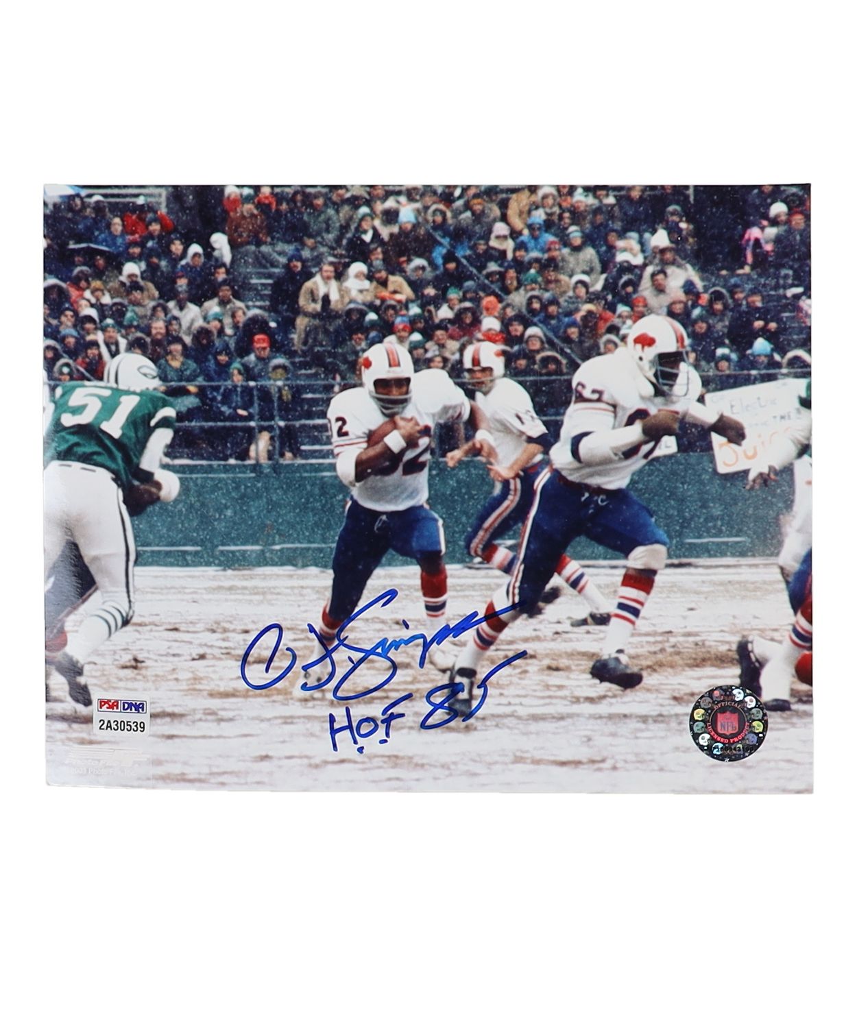 O.J. Simpson Signed Buffalo Bills 8x10 Photo Inscribed "HOF 85" (PSA)