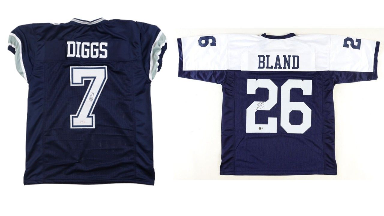 Trevon Diggs Signed Dallas Cowboys Jersey (PSA) & Daron Bland Signed Dallas Cowboys Jersey (Beckett)