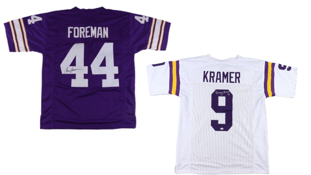 Tommy Kramer Signed Minnesota Vikings Jersey (PSA) and Chuck Foreman Signed Minnesota Vikings Jersey (JSA)