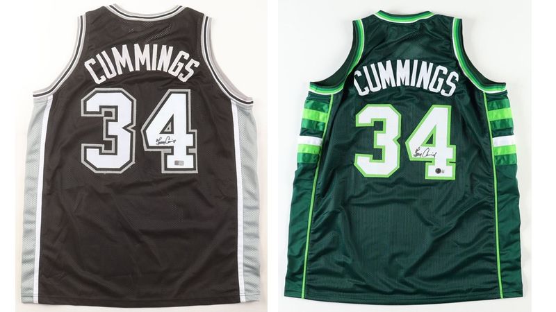 Terry Cummings Signed San Antonio Spurs Jersey (TriStar) & Terry Cummings Signed Milwaukee Bucks Jersey (Beckett)