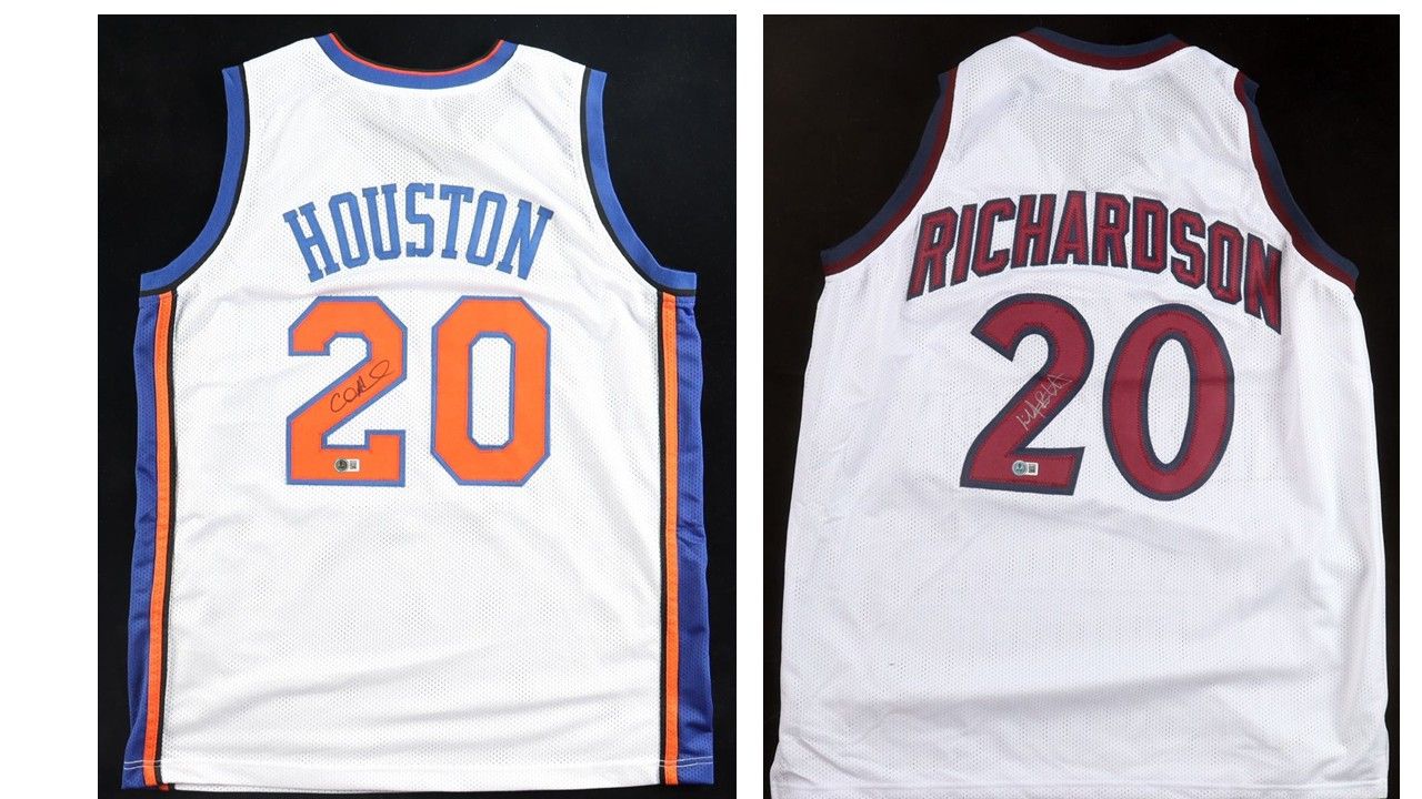 Allan Houston Signed New York Knicks Jersey (Beckett) & Micheal Ray Richardson Signed New York Knicks Jersey (Beckett)