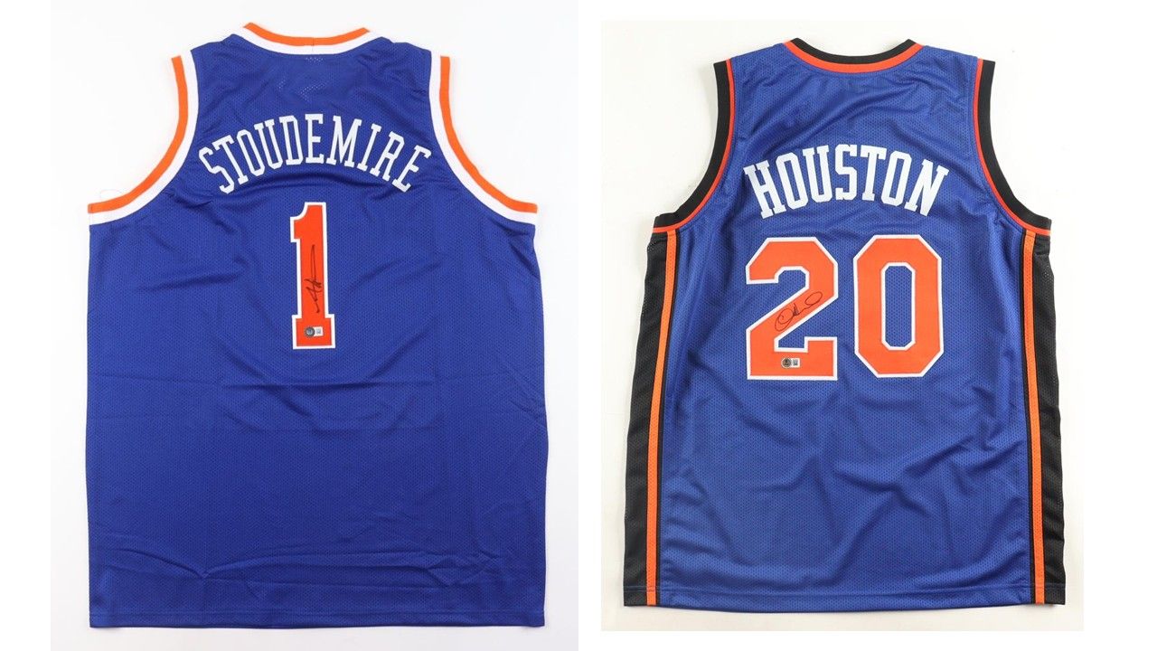 Amar'e Stoudemire Signed New York Knicks Jersey (Beckett) & Allan Houston Signed New York Knicks Jersey (Beckett)