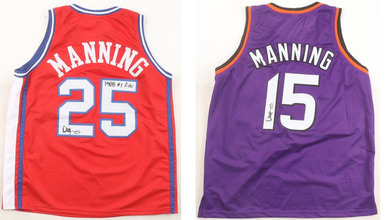 Danny Manning Signed Los Angeles Clippers Jersey Inscribed "1988 #1 Pick" (JSA) & Danny Manning Signed Phoenix Suns Jersey (JSA)