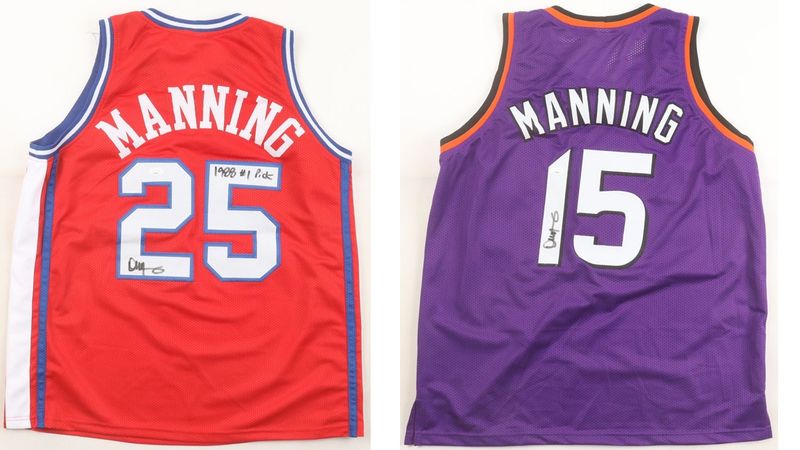 Danny Manning Signed Los Angeles Clippers Jersey Inscribed "1988 #1 Pick" (JSA) & Danny Manning Signed Phoenix Suns Jersey (JSA)