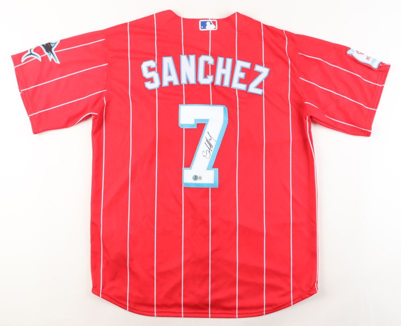 Jesus Sanchez Signed Miami Marlins Jersey (Beckett)
