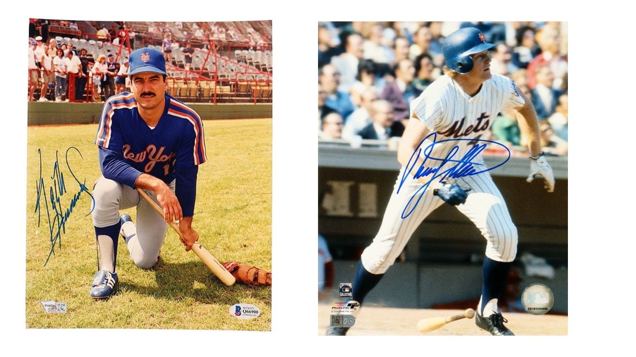Keith Hernandez Signed New York Mets 8x10 Photo (Beckett & Fanatics) & Rusty Staub Signed Mets 8x10 Photo (AIV)