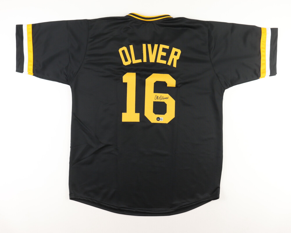Al Oliver Signed Pittsburgh Pirates Jersey (Beckett), & Bill Madlock Signed Pittsburgh Pirates Full-Size Replica Batting Helmet (JSA COA)