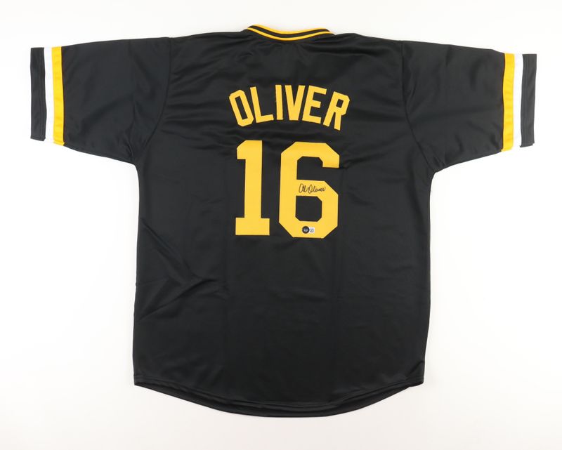 Al Oliver Signed Pittsburgh Pirates Jersey (Beckett), & Bill Madlock Signed Pittsburgh Pirates Full-Size Replica Batting Helmet (JSA COA)