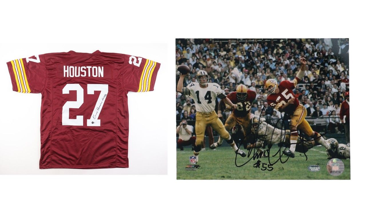 Ken Houston Signed Washington Redskins Jersey Inscribed "HOF 86" (Beckett) & Chris Hanburger Signed Washington Redskins 8x10 Photo (Schwartz)