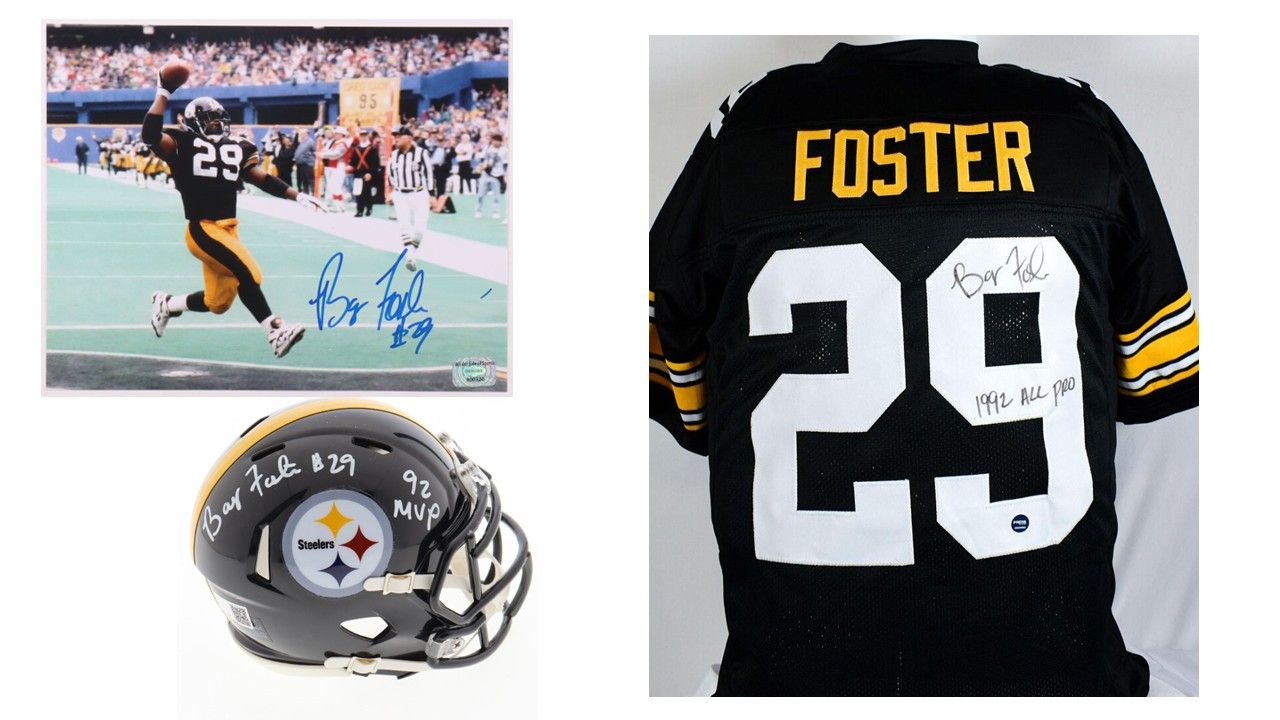 Barry Foster Signed Pittsburgh Steelers Jersey Inscribed