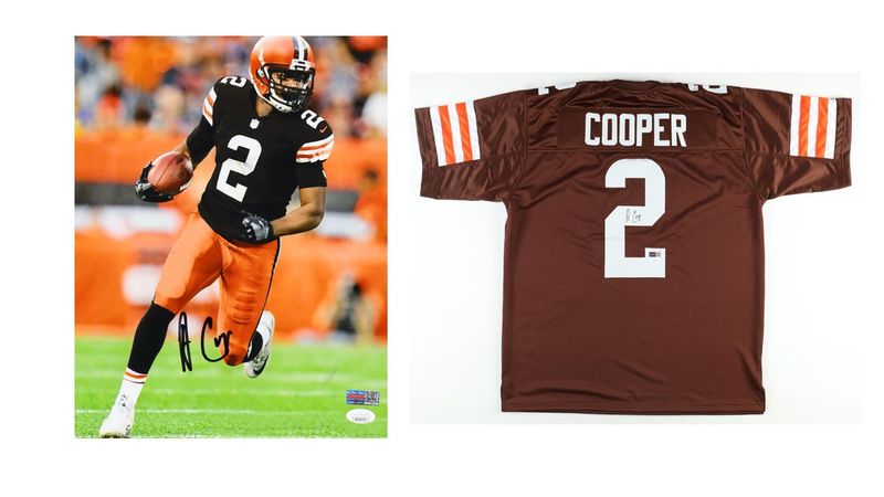 Amari Cooper Signed Cleveland Browns Jersey (JSA & Players Ink) & Amari Cooper Signed Cleveland Browns 11x14 Photo (JSA & PIA) Amari Cooper Signed Cleveland Browns Jersey (JSA & Players Ink) & Amari Cooper Signed Cleveland Browns 11x14 Photo (JSA & PIA)